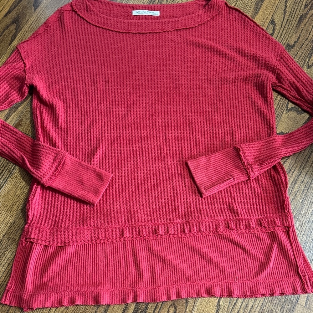 We The Free Vibrant Red Long Sleeve Sweatshirt